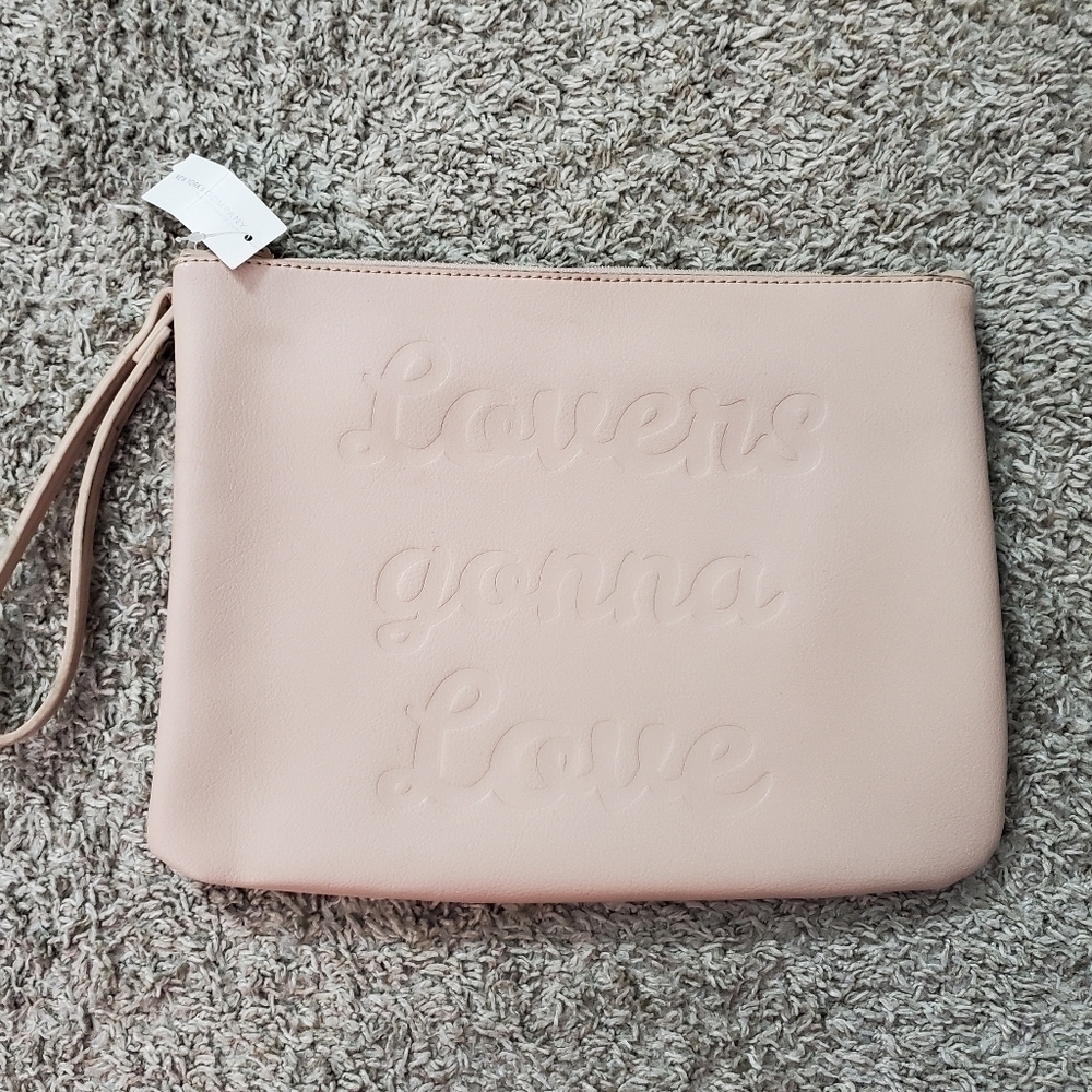 LOVERS Gonna Love Large Light Pink Wristlet